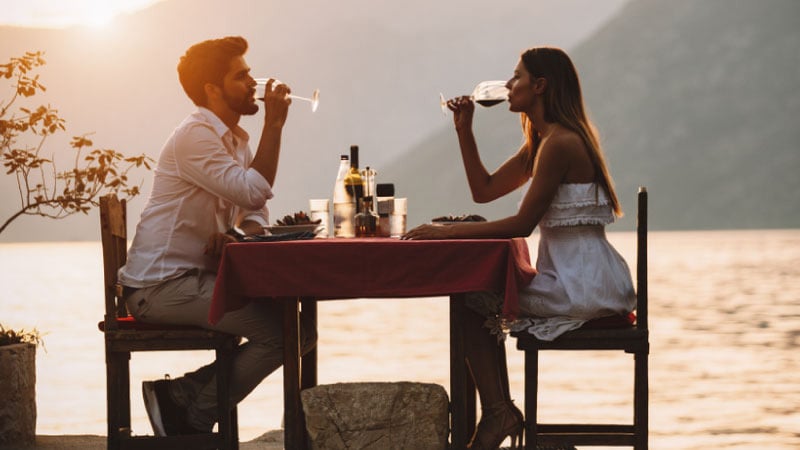 Couple enjoying dinner