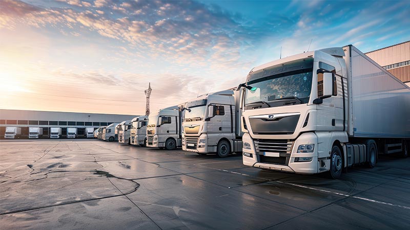lorries parked
